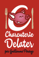 logo charcuterie - tête de cochon entouré de couverts